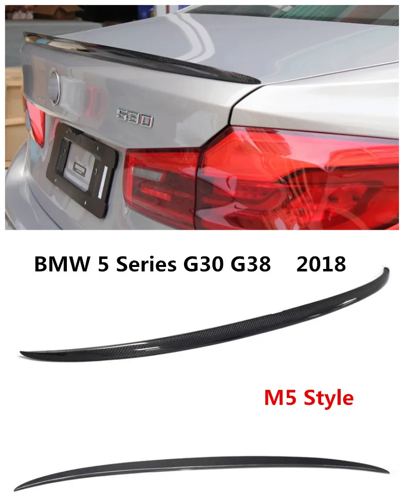 

Высококачественный спойлер из углеродного волокна для BMW 5 серии G30 G38 528 530 540 2018, новый стиль M5, спойлеры для крыльев, автомобильные аксессуары