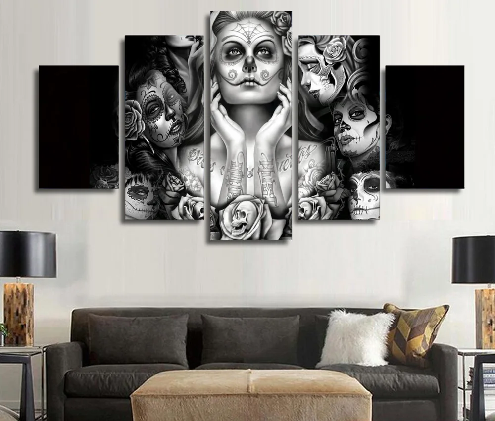 HD Печать День мертвых лиц Картина на холсте декор комнаты печать плакат картина