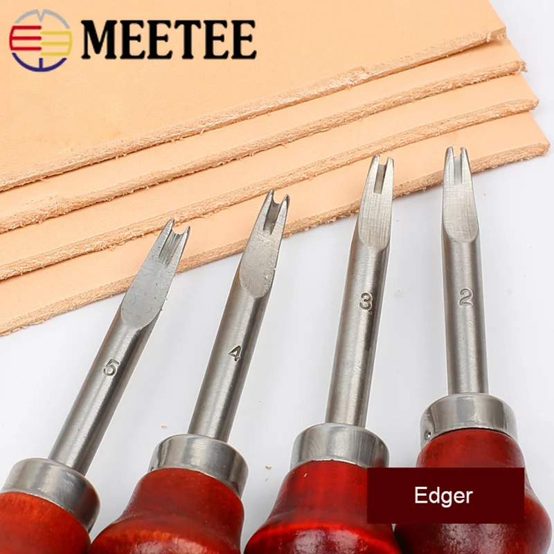 MeeTee Edger hand sewing DIY hand-carved leather tool round cattle skiving beveling leathercraft wooden handle trimmer | Дом и сад