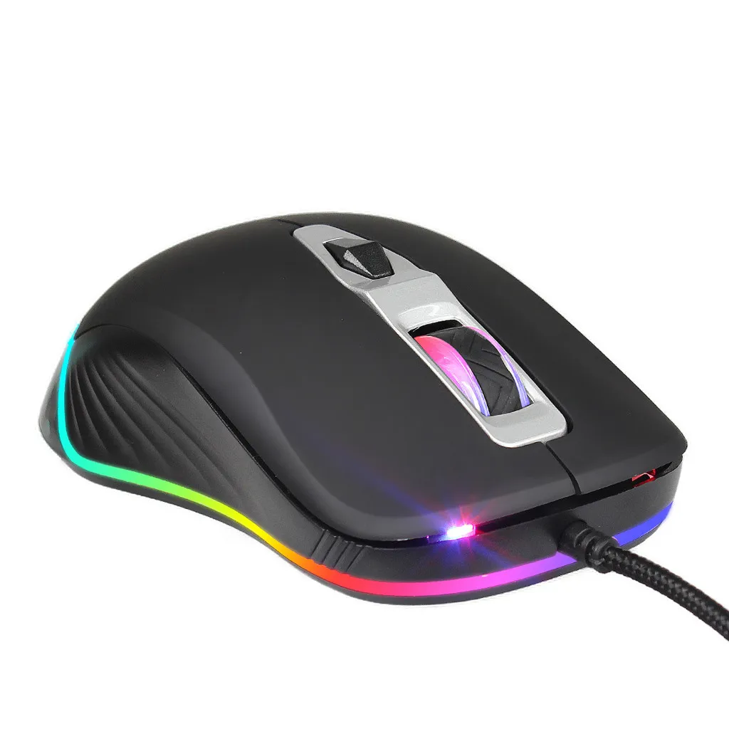VOBERRY G827 USB Ergonomics Game Mouse RGB 6 Backlight Macro Program Button Black Machine|Мыши| |