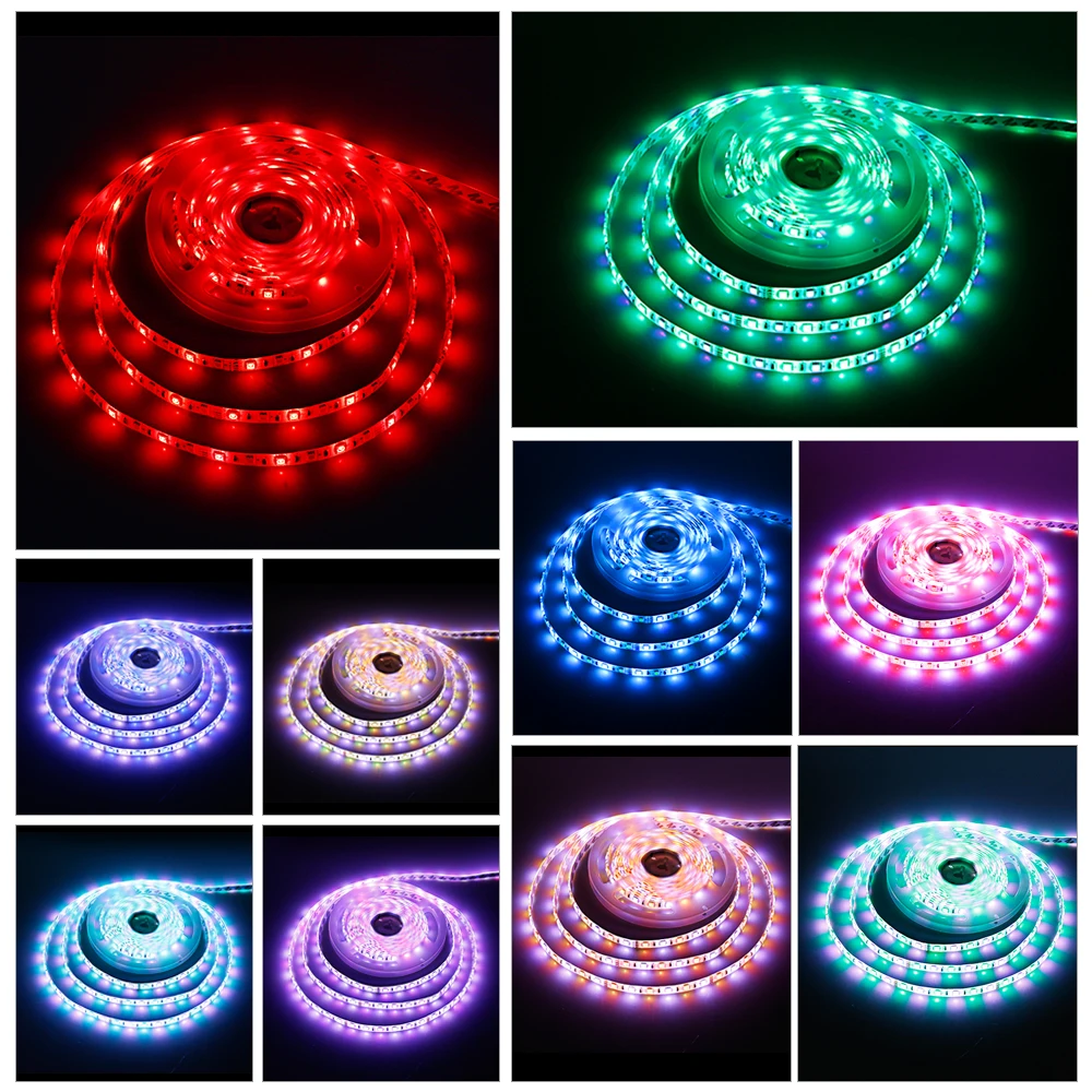 Foxanon 60LEDs/M SMD 5050 5M LED Strip RGB Light Tape DC12V RGBW RGBWW Holiday Decoration Lamp String Ribbon IP65 Waterproof | Лампы и