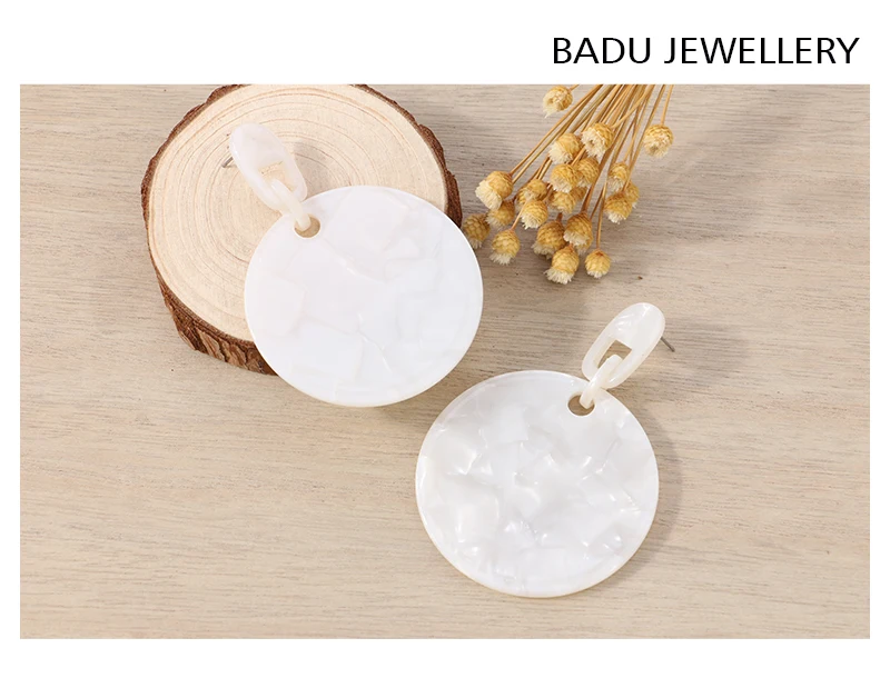 Большие богемные серьги Badu с уксусной кислотой, круглые акриловые Висячие серьги для женщин, праздничные модные ювелирные изделия