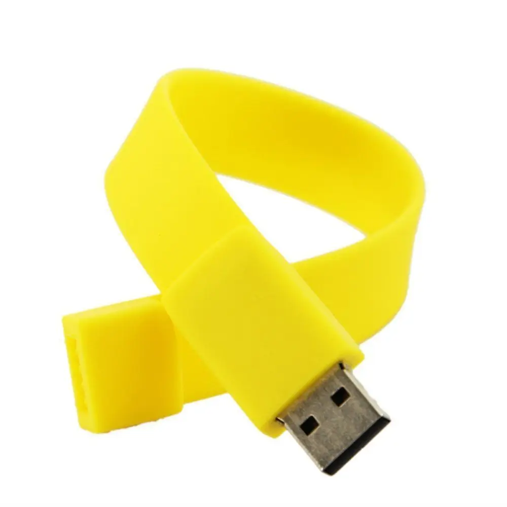 100% Подлинной Моды Силиконовый Браслет 8 ГБ 16 32 64 USB 2.0 Flash Memory Stick Pen Drive Thumb U Диск для