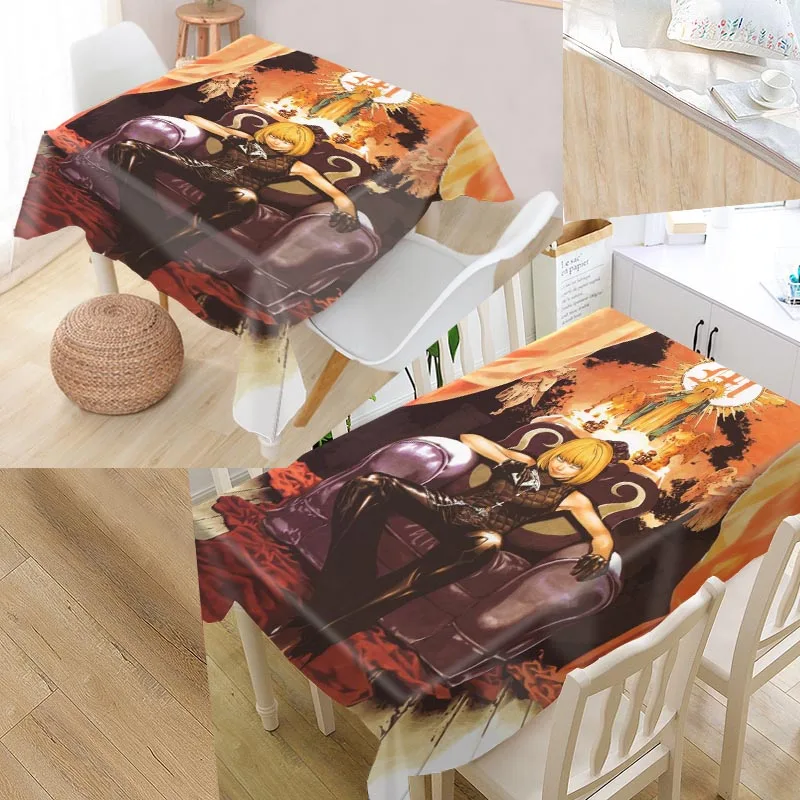 

Best Death Note Filme Custom Table Cloth Rectangular Oxford Print Waterproof Oilproof Square Table Cover Wedding Tablecloth P~