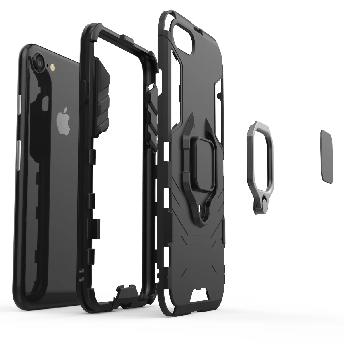 WolfRule СПС чехол Iphone 7 TPU Жесткий ПК для 8 кольцо держатель Стенд Магнитный Броня Apple