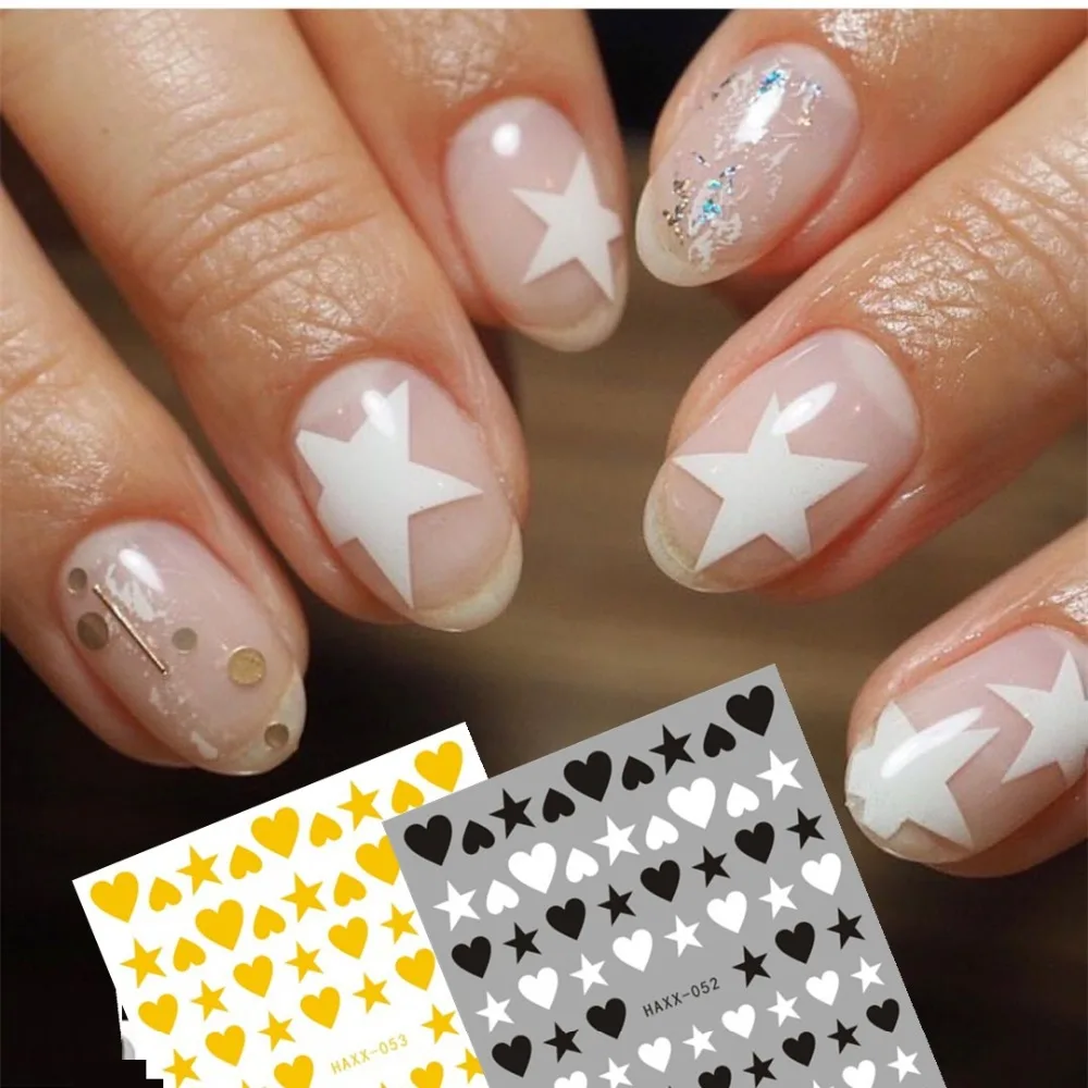 Серия Hanyi геометрический шаблон в форме сердца HAXX-52-53 стикеры 3d на ногти nail art