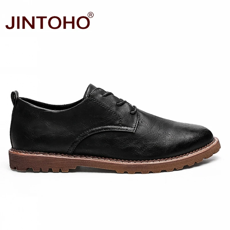 JINTOHO Big Size Men Casual Leather Shoes Brand Mens Fashion Designer Flats Male | Обувь
