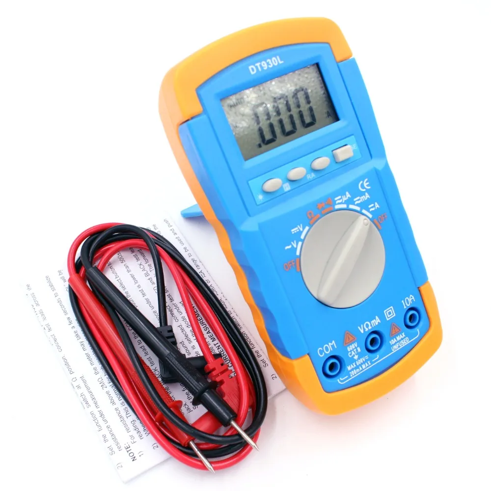 Цифровой мультиметр WHDZ DT930L с автоматическим диапазоном и большим экраном