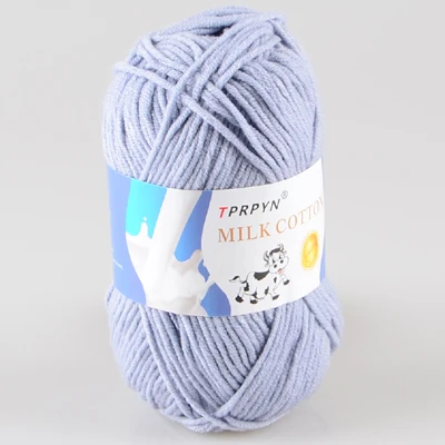 30 light gray TPRPYN 1 шт. = 50 г пряжа для вязания крючком из молочного хлопка, мягкая теплая Детская Пряжа для ручного вязания - Цвет: 30 light gray