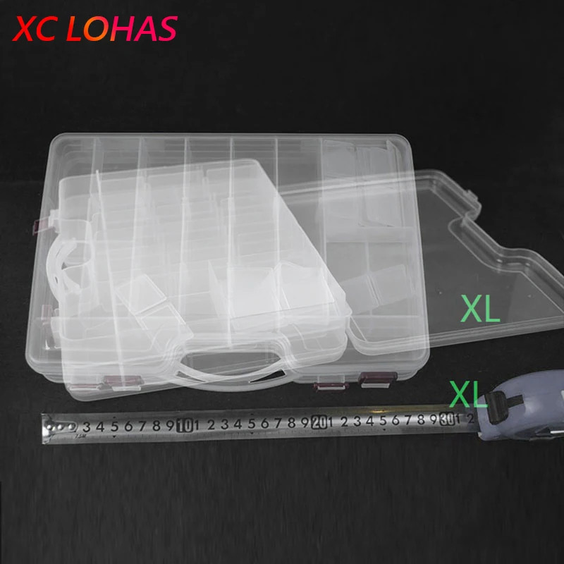 2 Sizes 16/30 Compartments Big Fishing Tackle Boxes Bait Lure Hooks Tool Strength Transparent Visible Accessories|tackle tool|fishing accessoriesbox