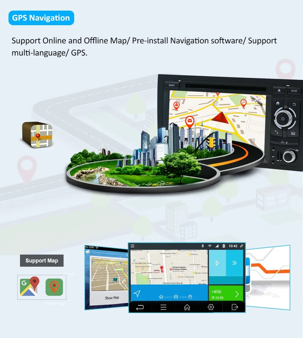OCTA 8 CORE 2 DIN Android 9,0 автомобильный dvd-плеер для AUDI A4 gps стерео Мультимедиа Навигация радио приемник магнитофон wifi BT