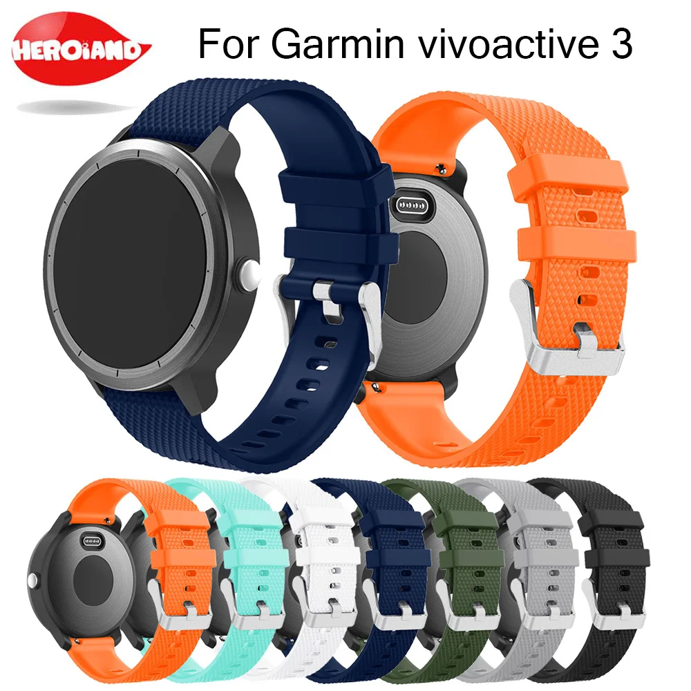 Силиконовый сменный ремешок новый цветной резиновый мягкий для Garmin Vivoactive 3 часов