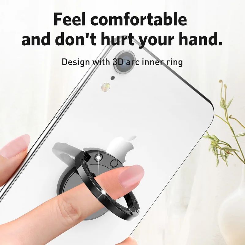 NOWAL Universal Diamond 360 Rotation Metal Finger Ring Holder Car Bracket Stand Case For Huawei Mate 20 10 9 8 P8 P9 P10 P20 Pro |