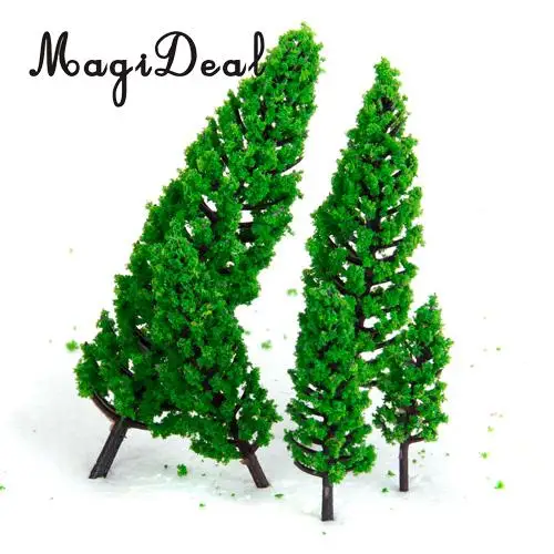 MagiDeal 10 шт. 1/50 масштаб зеленый поезд набор пейзаж пластик Модель Дерево для дома