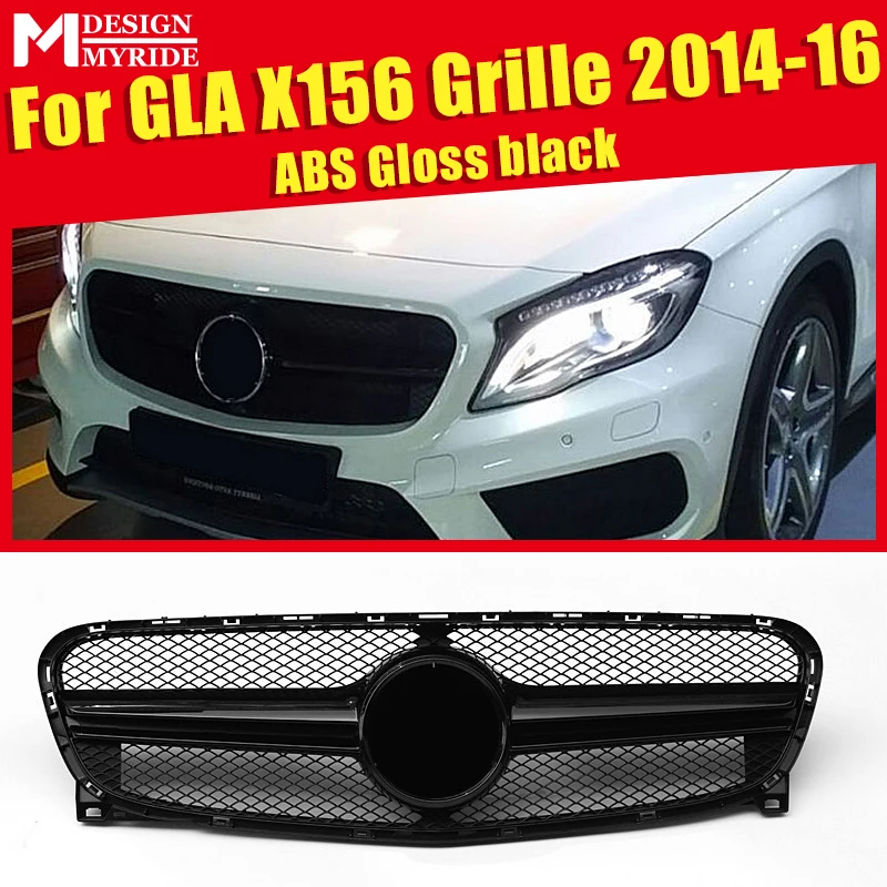 X156AMG2SaGrBl1416 Подходит для MercedesMB X156 GLA решетка в спортивном стиле решетка ABS черная без знака GLA-Class GLA200 GLA220 GLA250 GLA45 вид грили-16 - Цвет: X156AMG2SaGrBl1416