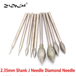 1 шт. 2,35 мм хвостовик J алмазная игла Нефритовая очищенная полировальная Шлифовальная головка насадка инструмент сверла инструменты для гравировки металла камня резьбы