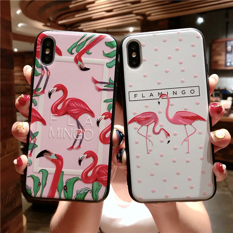 Милые животные чехол для iPhone X XS max XR 6 6s 7 8 плюс Чехол письмо Фламинго Роскошные XSmax
