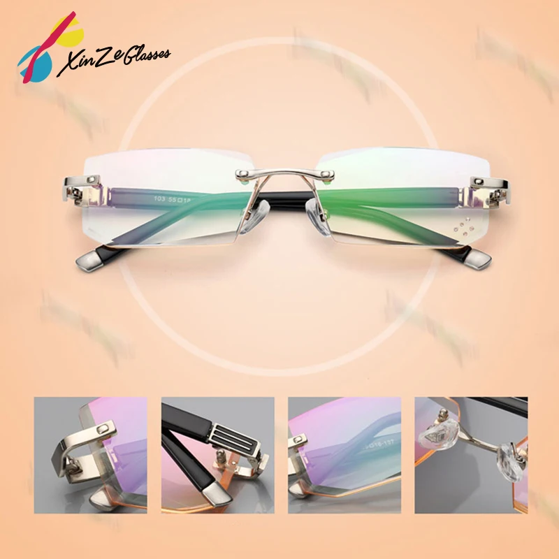 Новинка 2017 коричневые безободковые очки для чтения мужчин и женщин безрамочные