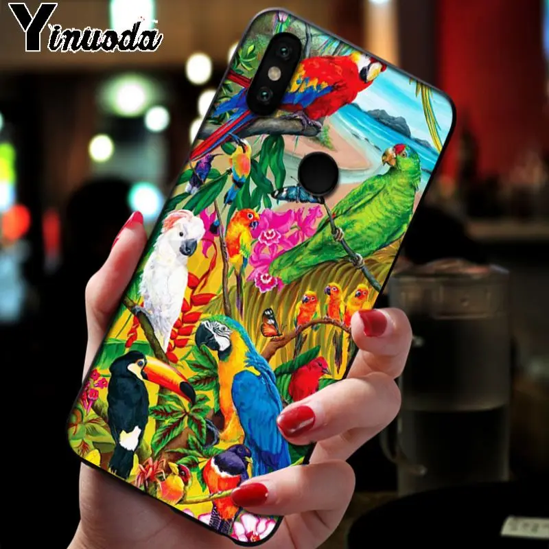 Чехол для телефона Yinuoda с тропическими растениями тукан попугай xiaomi redmi 7 5plus 6pro 6a 4x