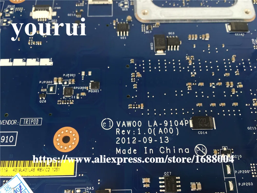 Yourui для Dell Inspiron 3521 дюйма 5521 фотоэлемент 0RD7JC RD7JC VAW00 DDR3L материнская плата ноутбука