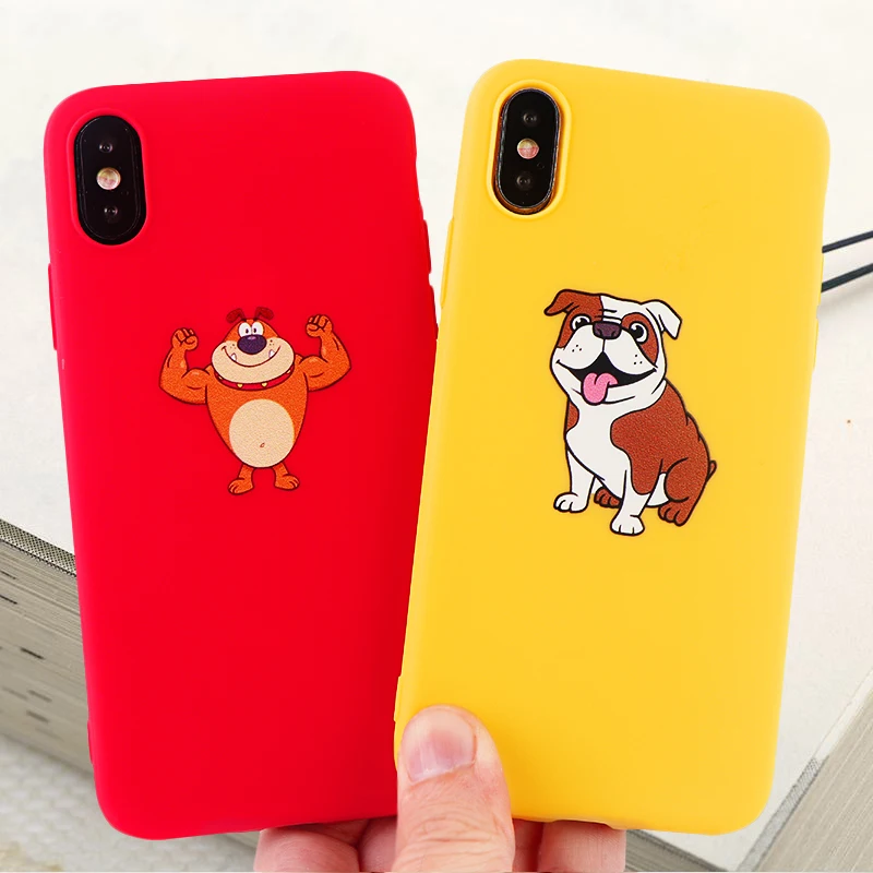 Fashion Dog Phone Cases for IPhone X XS MAX XR 8 7 6 S Plus Case Bulldog Soft Silicone Fitted Mobile Covers Accessories |
