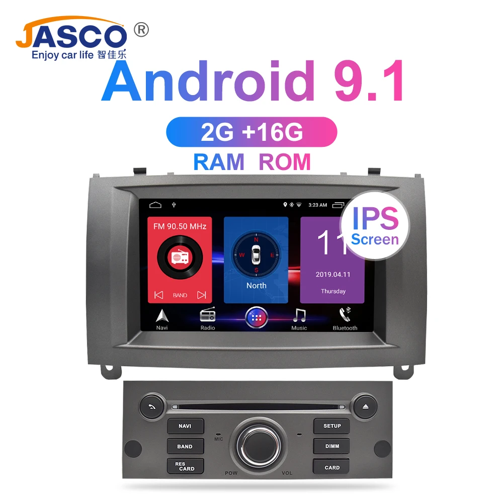 Android 9,0 9,1 автомобильный dvd-плеер gps ГЛОНАСС навигация для peugeot 407 2004-2010 4 Гб ОЗУ 32 Гб ПЗУ Мультимедиа Радио стереосистемы