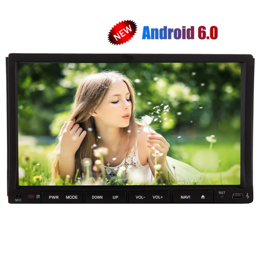 Автомагнитола 2 DIN универсальная с GPS навигацией Wi Fi Android 6 0 7 дюймовым экраном DVD