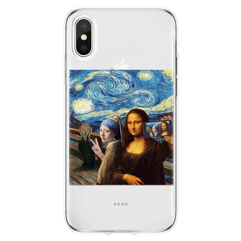 mnheying Отличный художественный эстетический чехол Мона Лиза Давид для iPhone X XR XS Max 5 5S 5C 4 4S Мягкий ТПУ для iPhone 7 8 6 6S Plus 11 Pro MAX чехлы - Цвет: mnheying