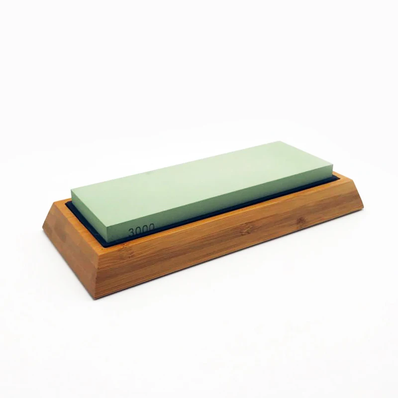 NHM 1 pcs Kitchen knife sharpener corundum whetstone oil stone honing stones grindstone Bamboo base | Дом и сад