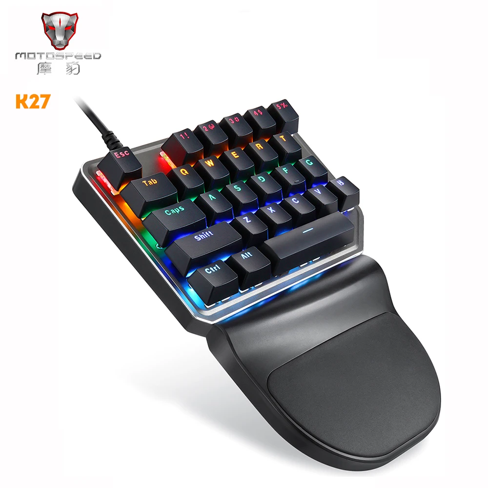 Оригинальная игровая механическая клавиатура Motospeed K27 проводная USB с синей