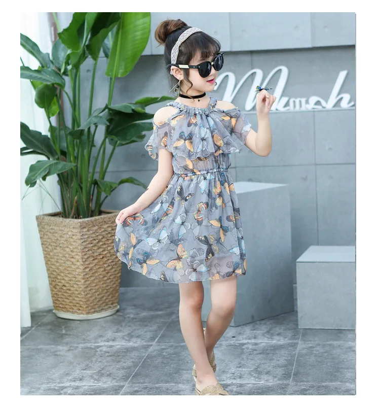 Цветок для девочек шифоновое платье Лето богемный стиль Одежда принцесс детская