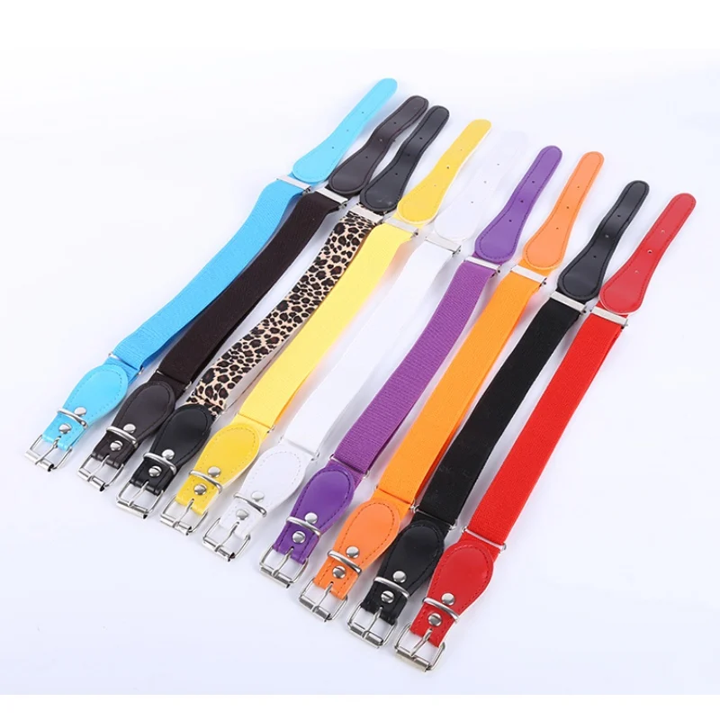 Детский широкий эластичный пояс с пряжкой из сплава для мальчиков и девочек|alloy