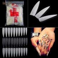 new stiletto salon false nails 500 tips curving half cover fake nail art tips manicure artificial nail design french tips