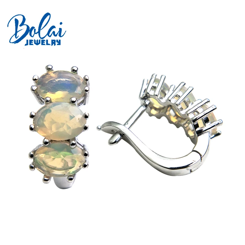 Bolaijewelry натуральный мультиколор опал Овальный 5*7 мм драгоценный камень застежка