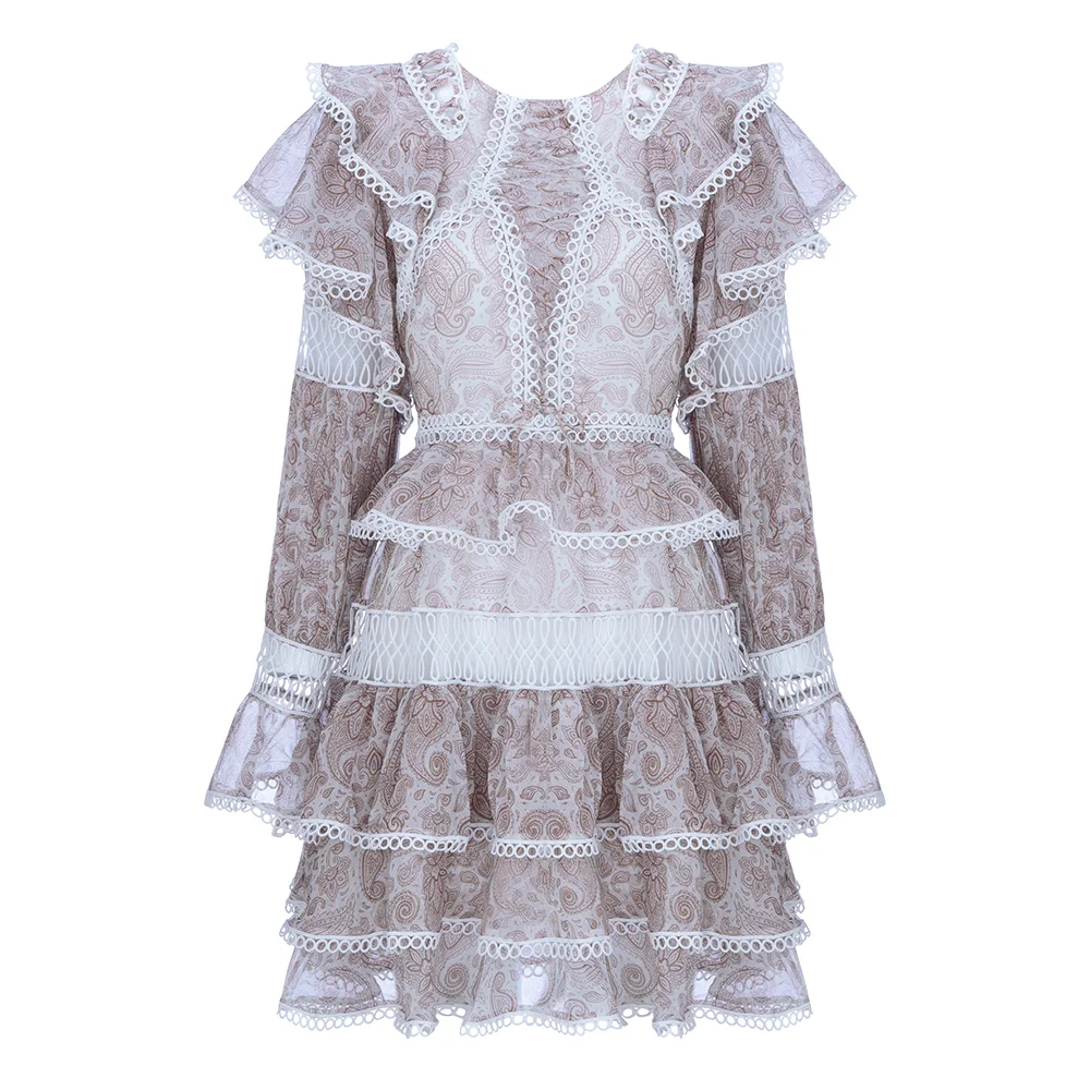 Высококачественное Сексуальное Женское каскадное платье с рюшами и О образным