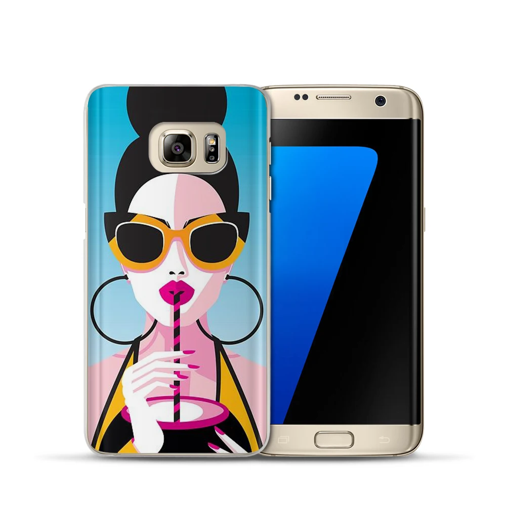 Модный мягкий ТПУ чехол для Samsung Galaxy S6 S7 Edge S8 Plus A3 A5 2016 2017 J2 J3 J5 J7 прозрачный