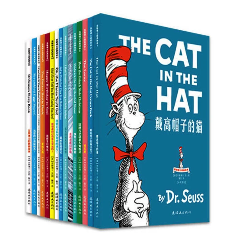 Dr. Seuss Классическая двуязычная книга для картин полный набор из 15 томов