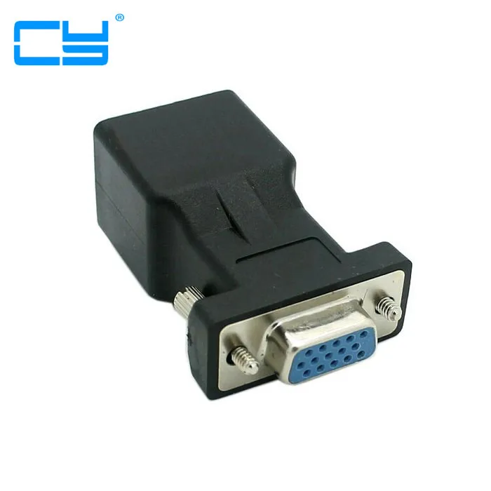 

2 шт./лот удлинитель VGA Женский RGB HDB 15 контактов Женский к LAN CAT5 CAT6 RJ45 cat6 сетевой кабель Женский адаптер соединитель RJ45
