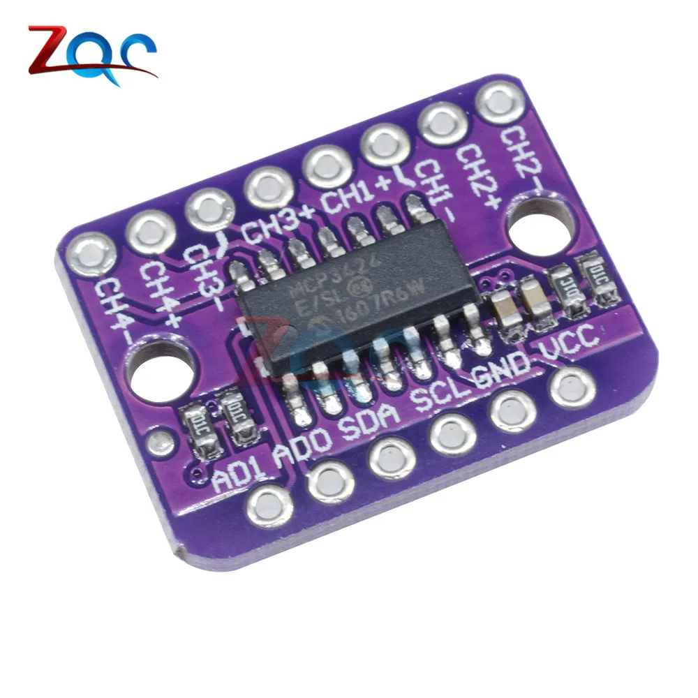 Программируемый Модуль усилителя коэффициента усиления MCP3424 Digital I2C A/D для Arduino