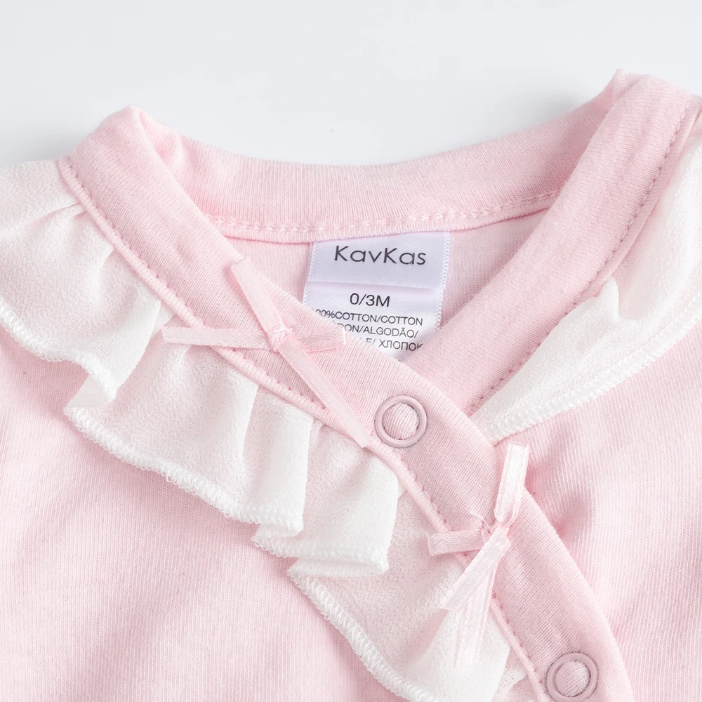 Kavkas/одежда для сна малышей хлопковая розовая одежда с длинными рукавами