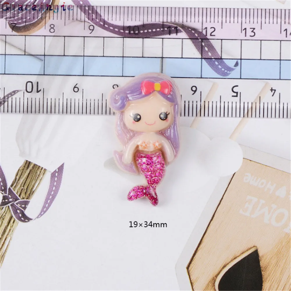GraceAngie 12 шт Многоцветный Русалка из смолы форма Мультяшные Подвески Аксессуары