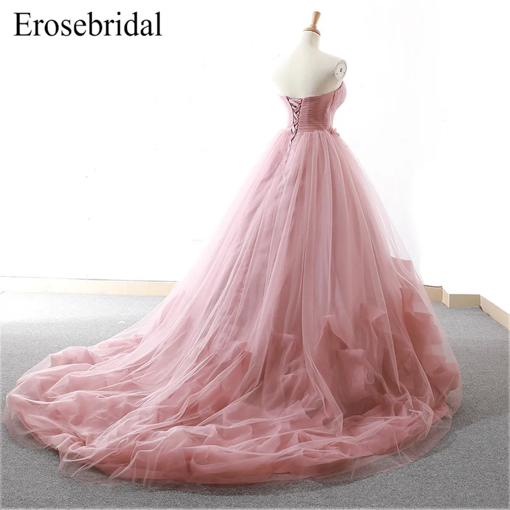2019 Autumn New Ball Gown Wedding Dress Elegant Sweetheart Bodice White Ivory Vestido De Noiva Lace Up Back | Свадьбы и торжества