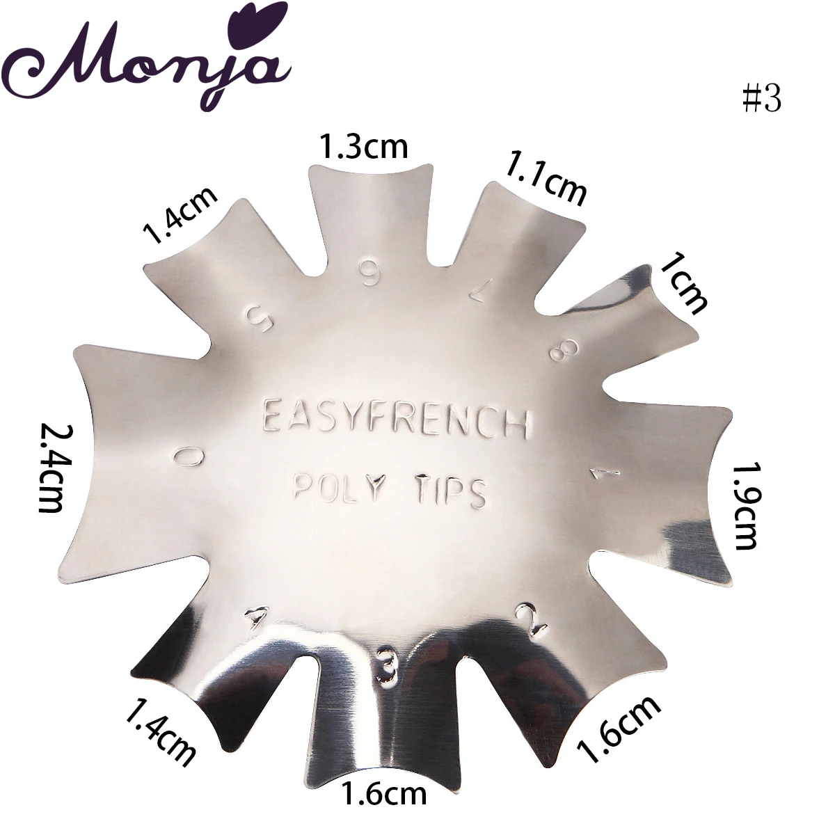 Металлический трафарет Monja для дизайна ногтей резак по краю с французский