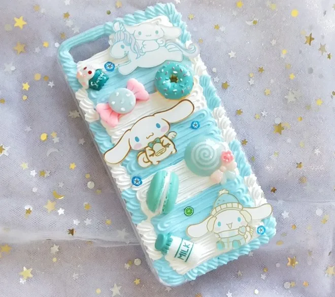 Для iphone X/XS Max DIY чехол 3D Свежий Cinnamoroll чехол для телефона для iphone 8 7 6 6s plus XR ручной работы кремовый карамельный чехол подарок для девочки