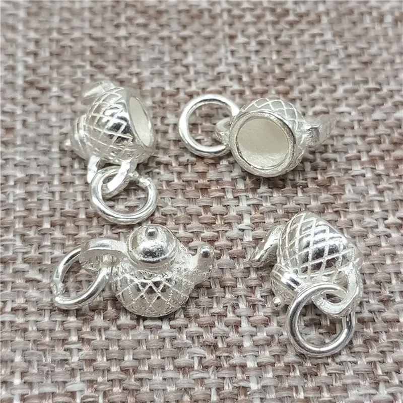 925 Sterling Silver 3D Small Teapot Tea Pot Charms Pendants for Necklace Bracelet Earring | Украшения и аксессуары