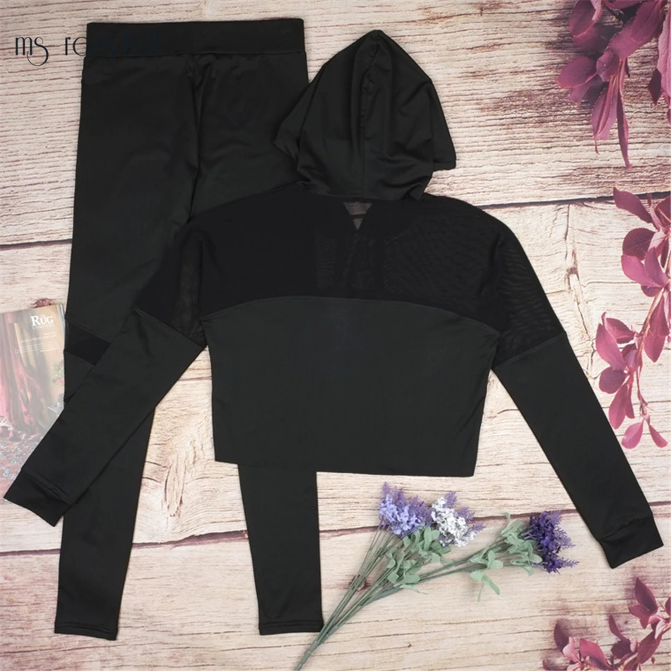 Спортивный костюм для женщин 2 шт. сетчатый дышащий быстросохнущий толстовки +