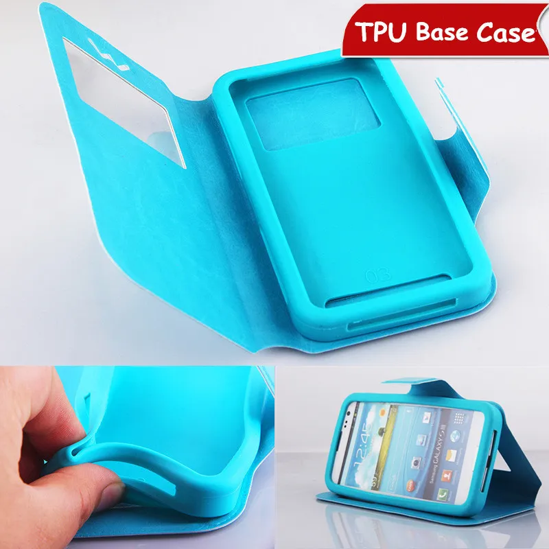 Универсальный флип-чехол из силикона и ТПУ кожаный чехол для iPhone 6 6S Plus с окошком