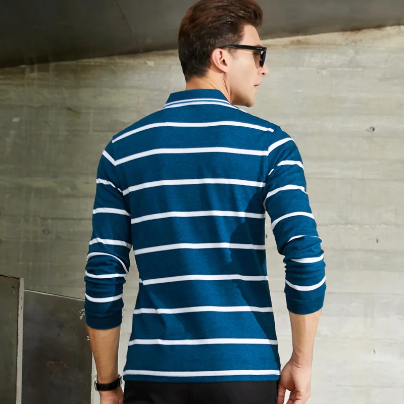 2018Haute Qualite Solide couleur Hommes Polo 3D Broderie Casual Polode Chemises hiver hommes A manches Longues polo chemise | Мужская