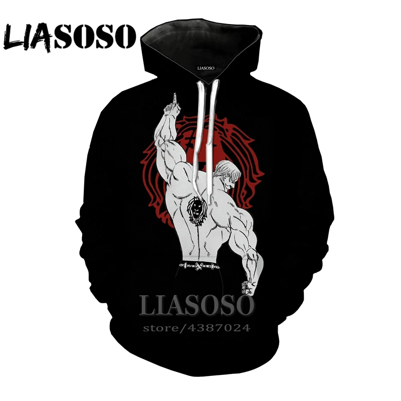 LIASOSO для женщин Nanatsu No Taizai Seven Deadly Sins fashion аниме Мужская 3D печать Harajuku