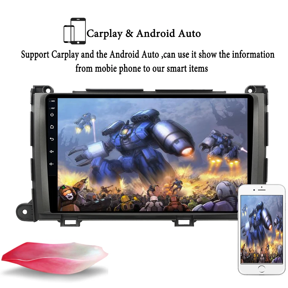 Android 10 0 9 ''автомобильное радио gps navi система мультимедиа плеер для Toyota Sienna 2013